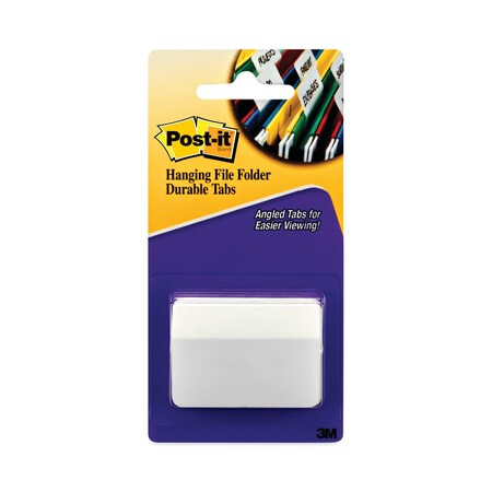 Post-It Two Angled Tabs, Color Bar, 1/5-Cut Tabs, White, 2in Wide, PK50 686A-50WH